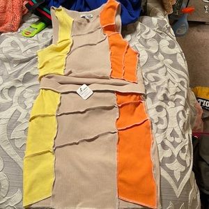 2 Pc crop top and skirt